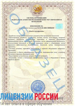 Образец сертификата соответствия (приложение) Новоуральск Сертификат ISO 27001